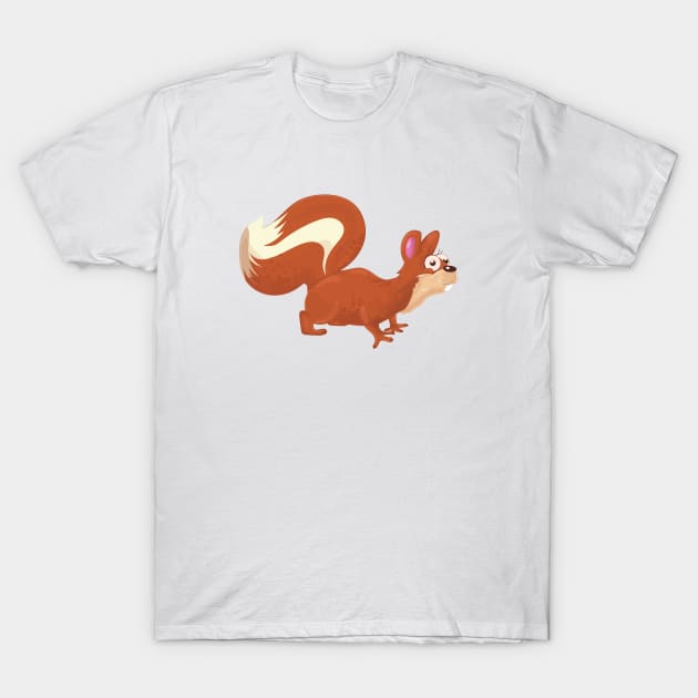 Cute Cartoon Squirrel T-Shirt by nickemporium1